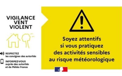 Vigilance jaune pour risque « VENT VIOLENT »